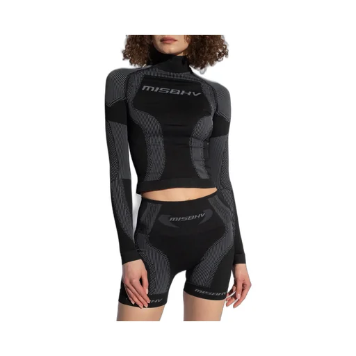 Logo-Jacquard High-Neck Performance Top