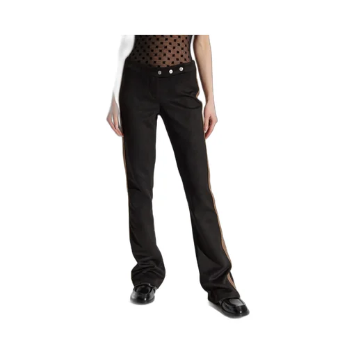 Stripe-Detail Flared Trousers