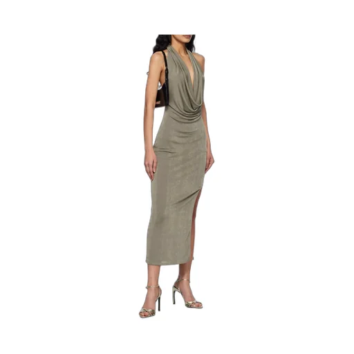 Cowl-Neck Midi Dress
