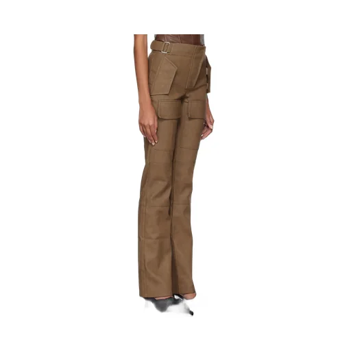 Leather-Effect Cargo Trousers