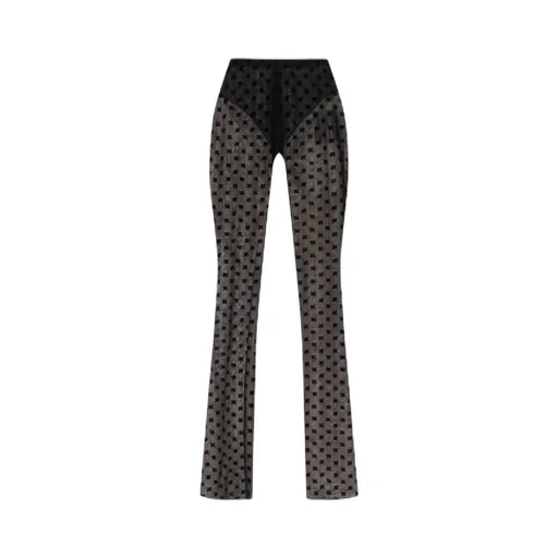 Flocked Monogram Sheer Trousers