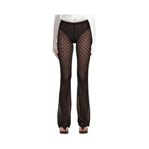 Flocked Monogram Sheer Trousers