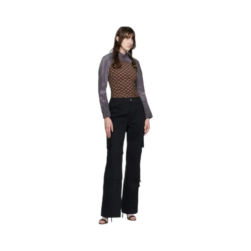 High-Waisted Cargo Trousers