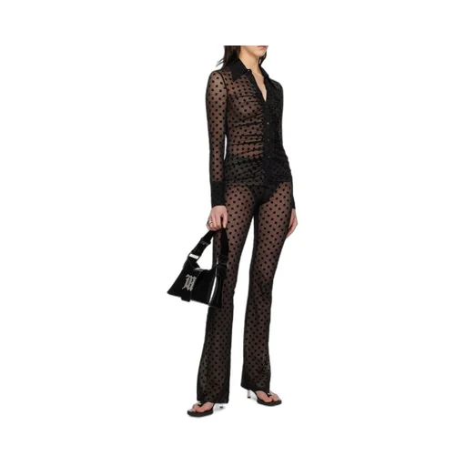 Flocked Monogram Sheer Trousers