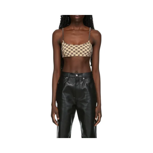 Monogram-Print Bralette Top