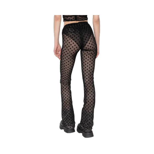 Flocked Monogram Sheer Trousers