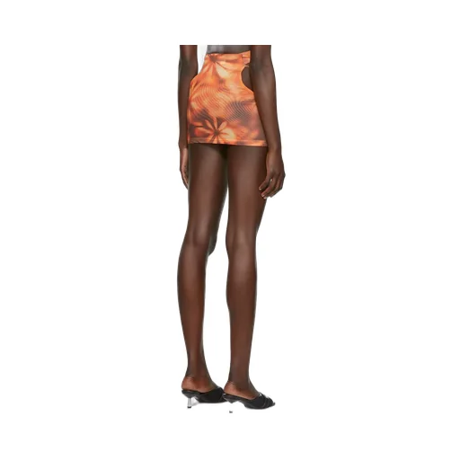 Floral-Print Cut-Out Miniskirt