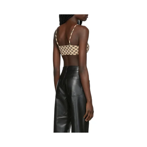 Monogram-Print Bralette Top