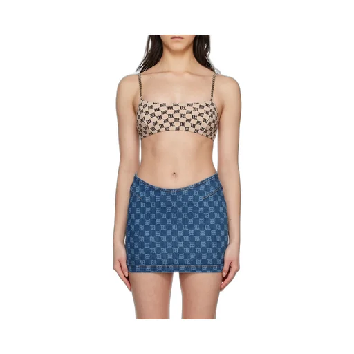 Monogram-Print Bralette Top