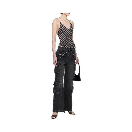 Cut-Out Straight-Leg Trousers