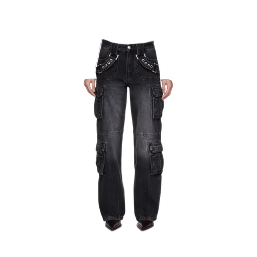 Cut-Out Straight-Leg Trousers