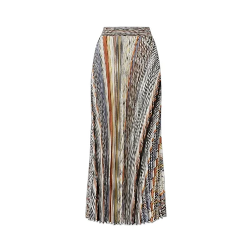 Pleated Knit Midi Skirt
