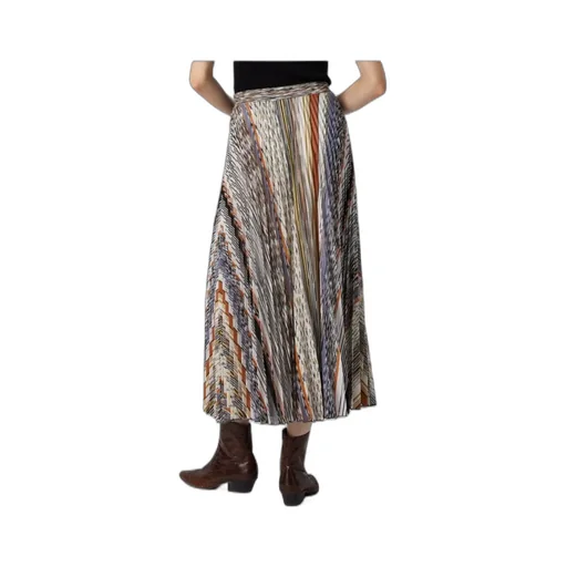 Pleated Knit Midi Skirt