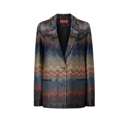 Glitter Printed Single-Breasted Blazer