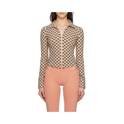 Monogram Pattern Long-Sleeved Top