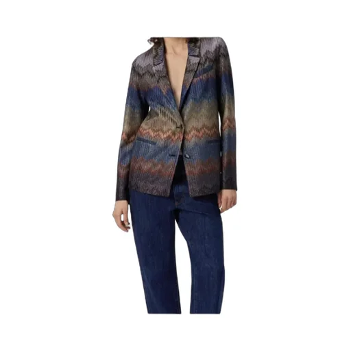 Glitter Printed Single-Breasted Blazer