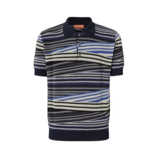 Striped Zig-Zag Polo Shirt