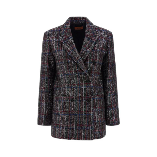 Sequin-Embellished Tartan Blazer
