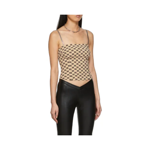 Chain-Embellished Monogram Top