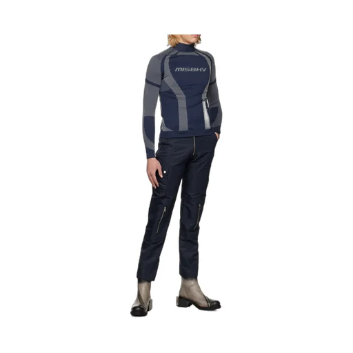 Logo Printed Turtleneck Top