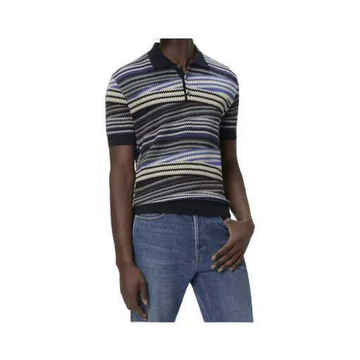 Striped Zig-Zag Polo Shirt