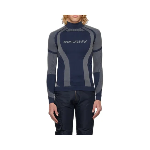 Logo Printed Turtleneck Top