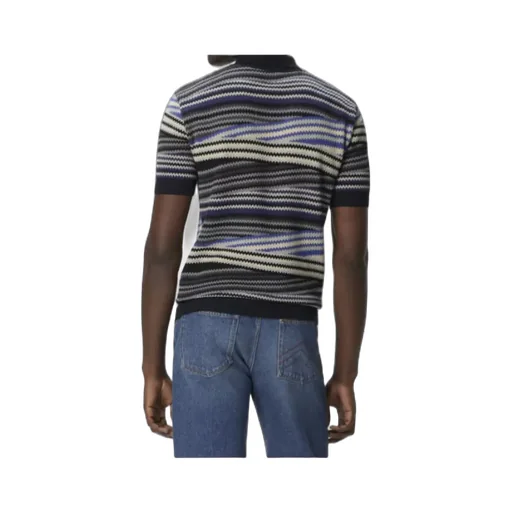 Striped Zig-Zag Polo Shirt