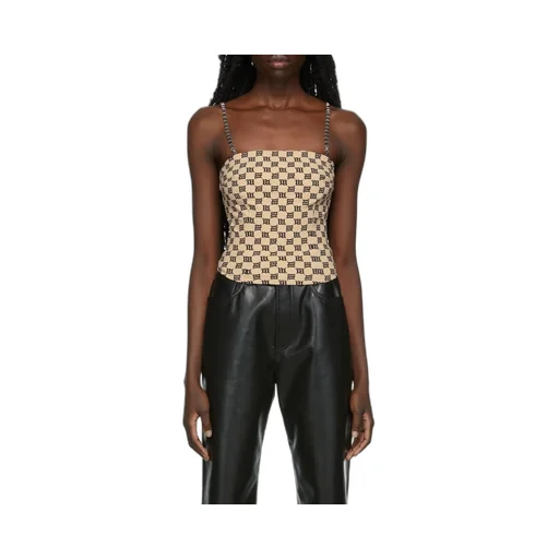 Chain-Embellished Monogram Top
