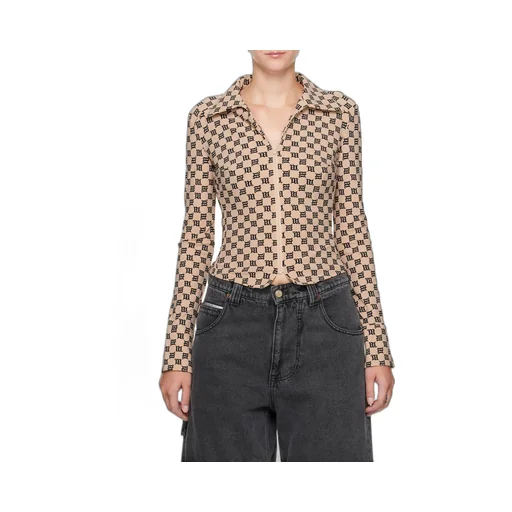 Monogram Pattern Long-Sleeved Top
