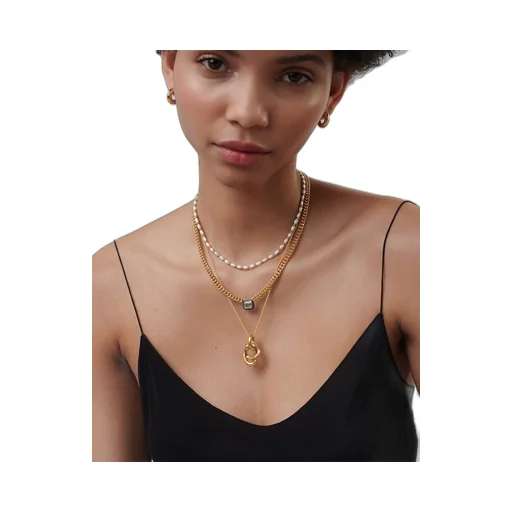 Stone-Detail Chain Necklace