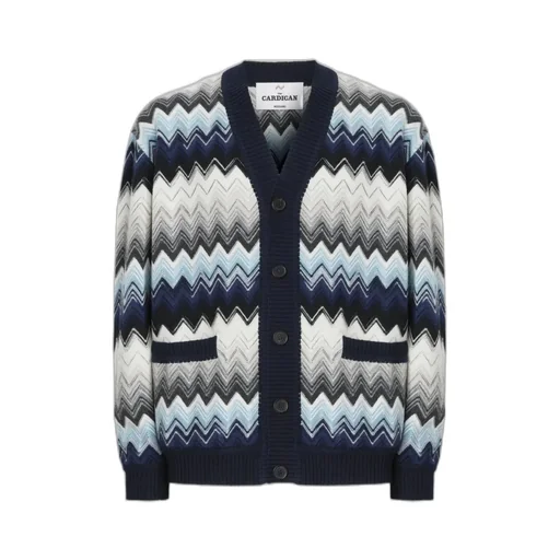 Chevron-Pattern Cardigan