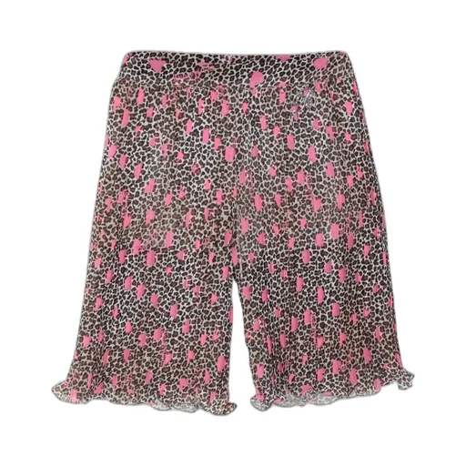 Pleated Pants With All-Over Animalier And Heart Print
