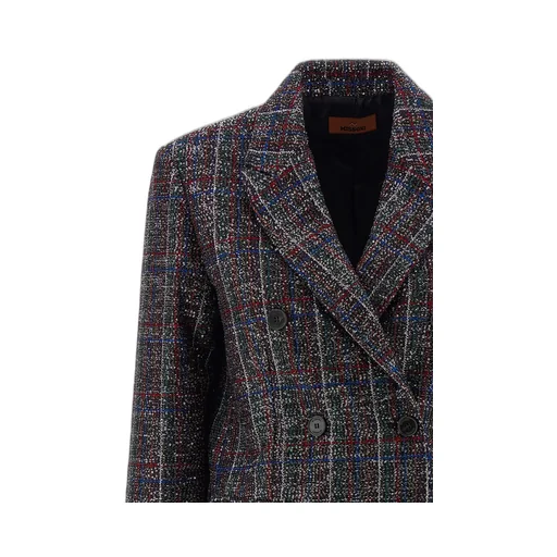 Sequin-Embellished Tartan Blazer