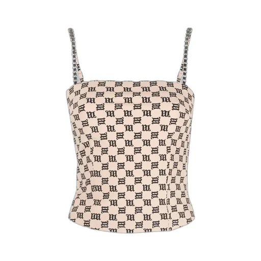 Chain-Embellished Monogram Top