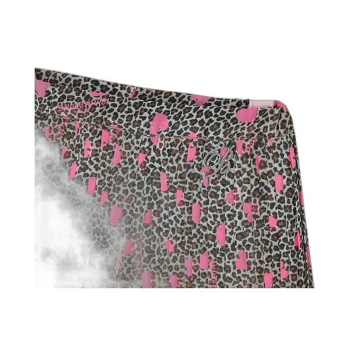 Pleated Pants With All-Over Animalier And Heart Print