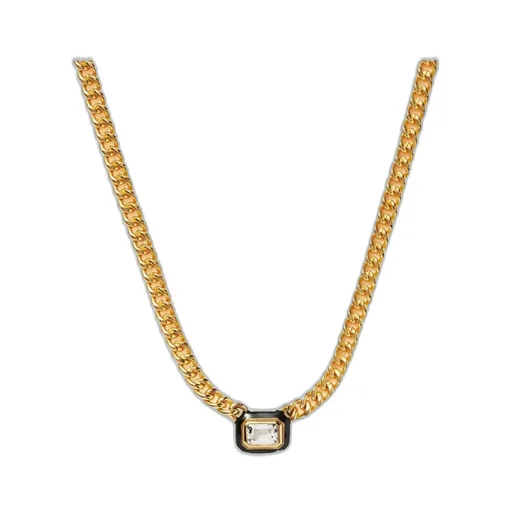 Stone-Detail Chain Necklace