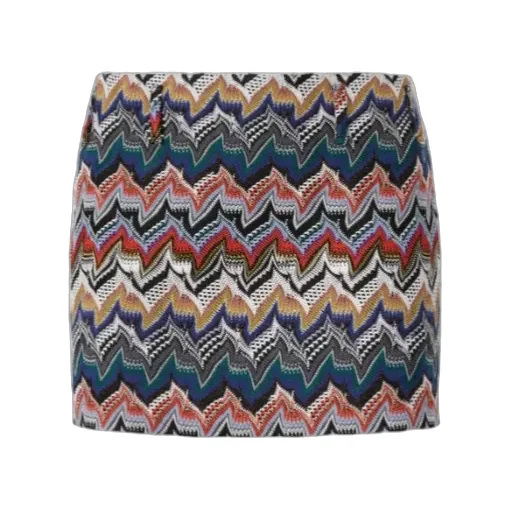 Chevron-Pattern Mini Skirt