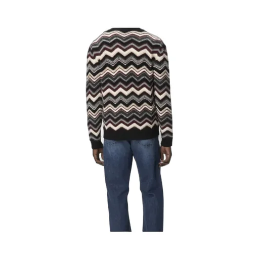 Chevron-Pattern Pocket Cardigan