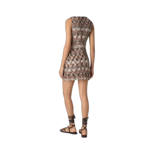 Floral-Lace Sleeveless Mini Dress