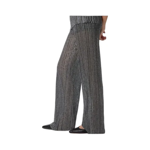 Sequins Embellished Elastic Waist Long Trousers