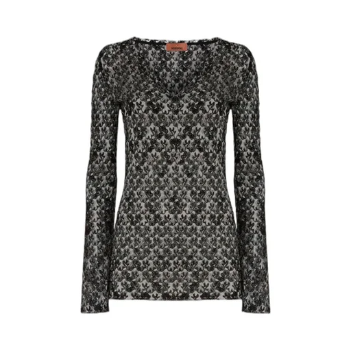 Floral-Lace Long-Sleeve Top