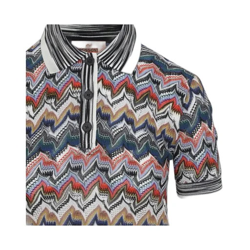 Zigzag-Knit Polo Shirt