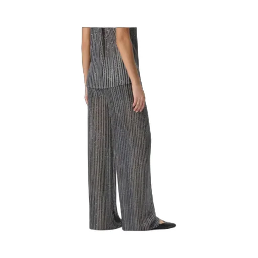 Sequins Embellished Elastic Waist Long Trousers