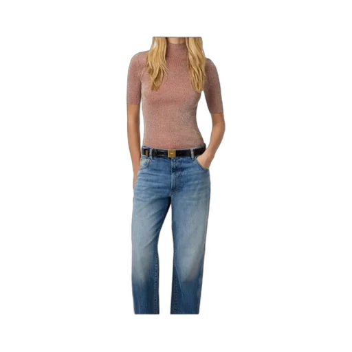 Metallic-Effect Ribbed-Knit Top