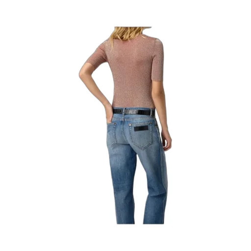 Metallic-Effect Ribbed-Knit Top