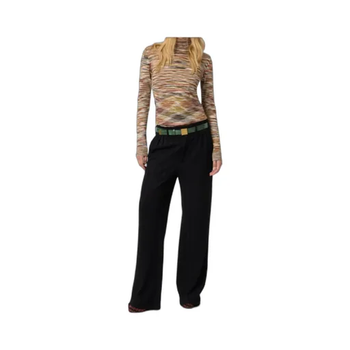 Stripe-Pattern Turtleneck Sweater