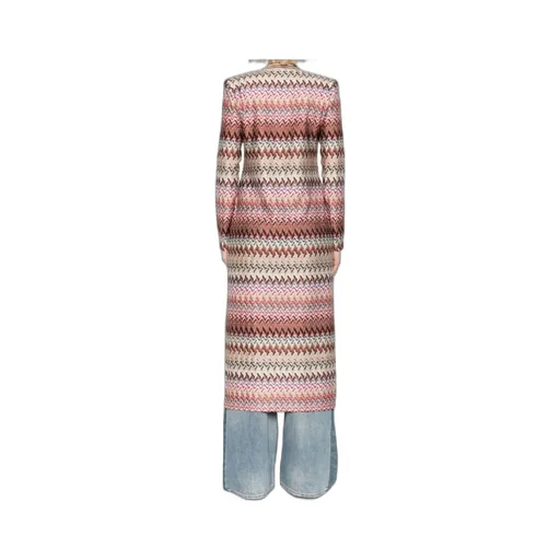 Zigzag-Pattern Cardi-Coat