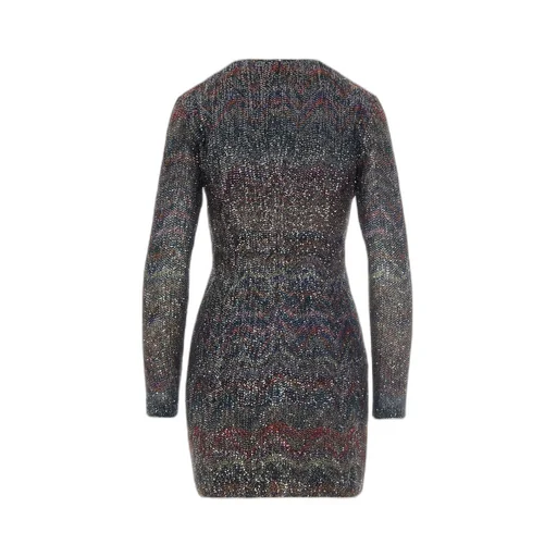 Zigzag-Knit Sequinned Mini Dress