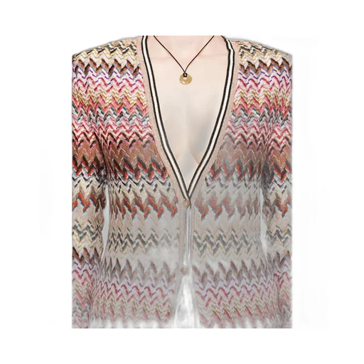 Zigzag-Pattern Cardi-Coat