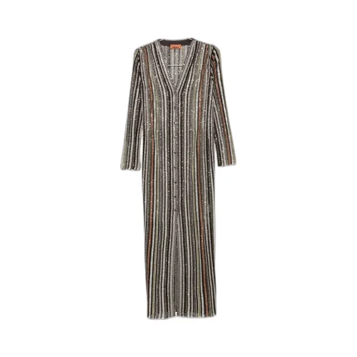 Sequin-Striped Coat